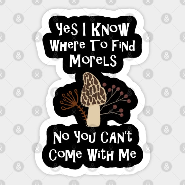Morel Hunters Wild Mushroom Lovers Gift Idea Sticker by xena